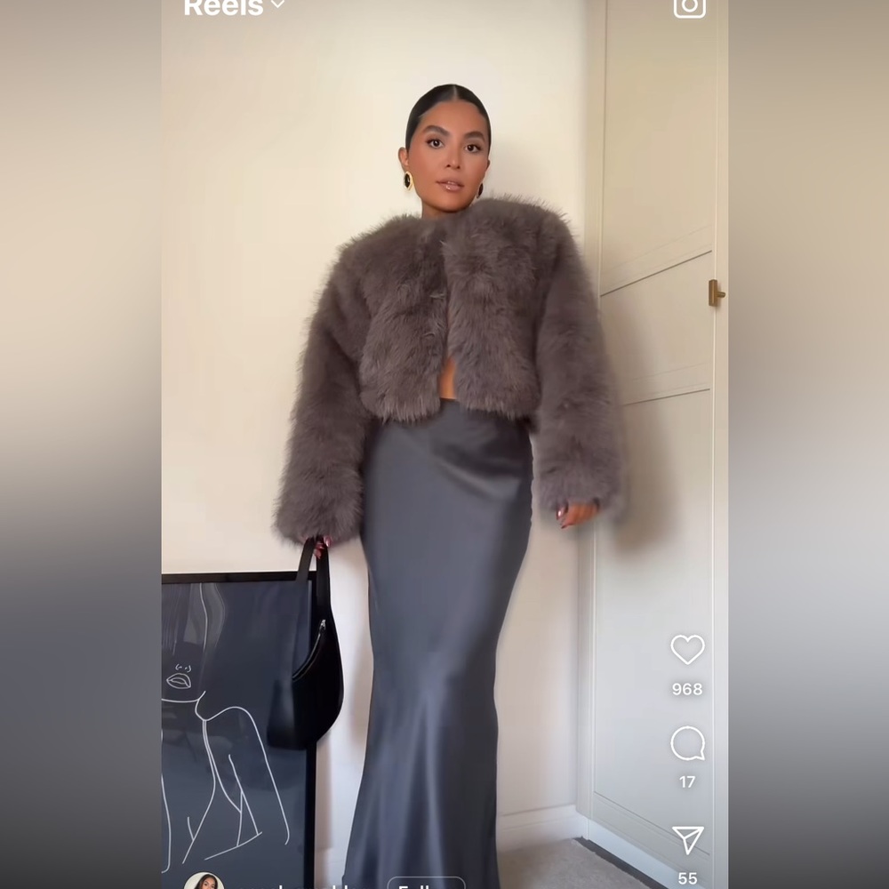 ZARA CROPPED FAUX FUR JACKET - Picture 7 of 16